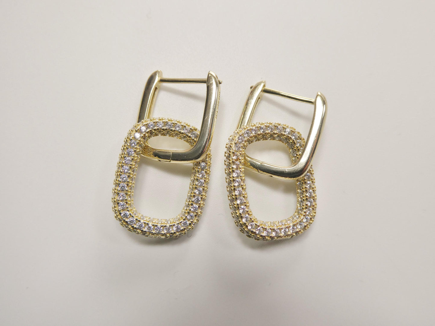 real 925 sterling silver u-shape paperclip earrings