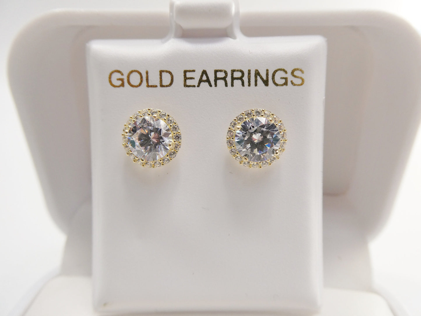 real 10k solid yellow gold screw post circle stud earrings