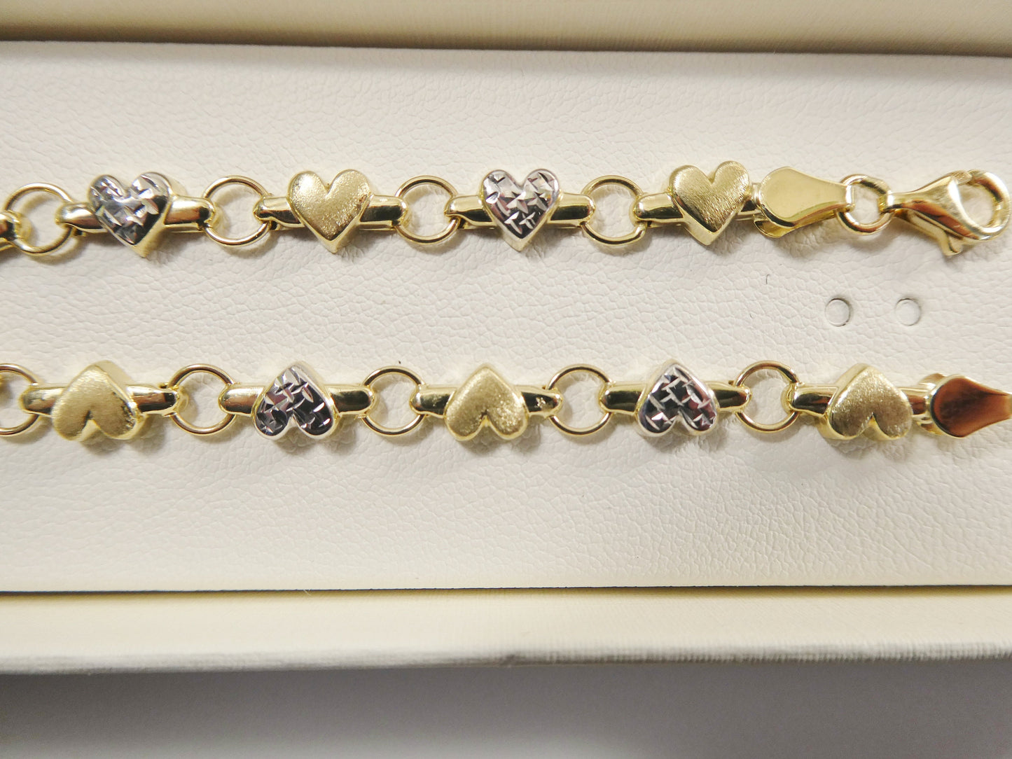 14k real solid yellow gold heart 6 inch baby bracelet