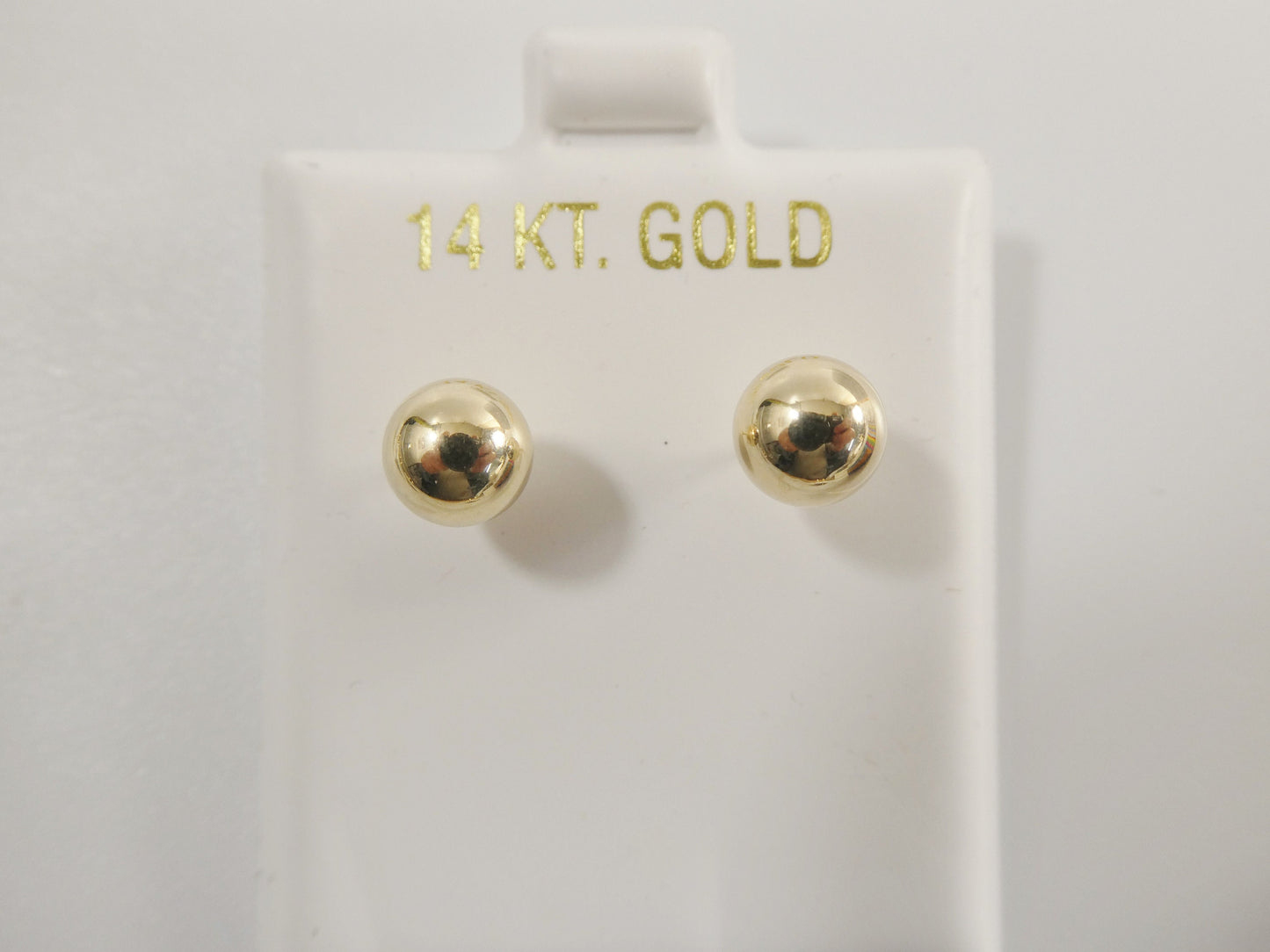 14k solid yellow gold high polish screw post ball earring