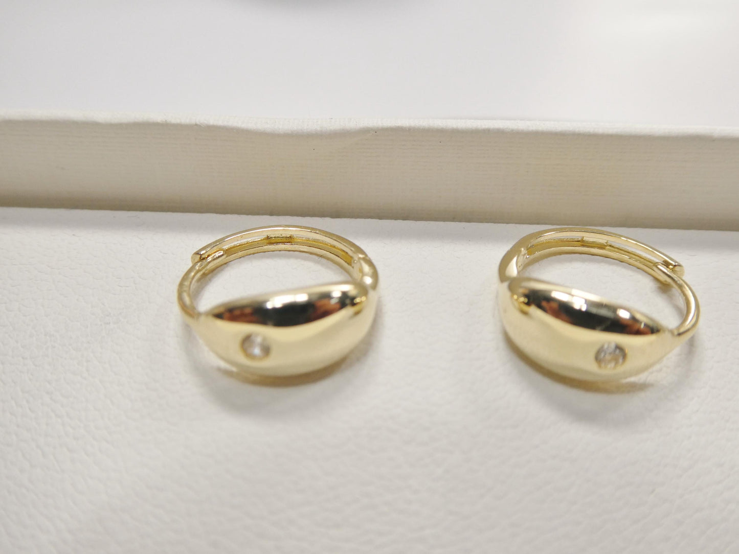 real 10k solid yellow gold designer polish hoop huggie earrings
