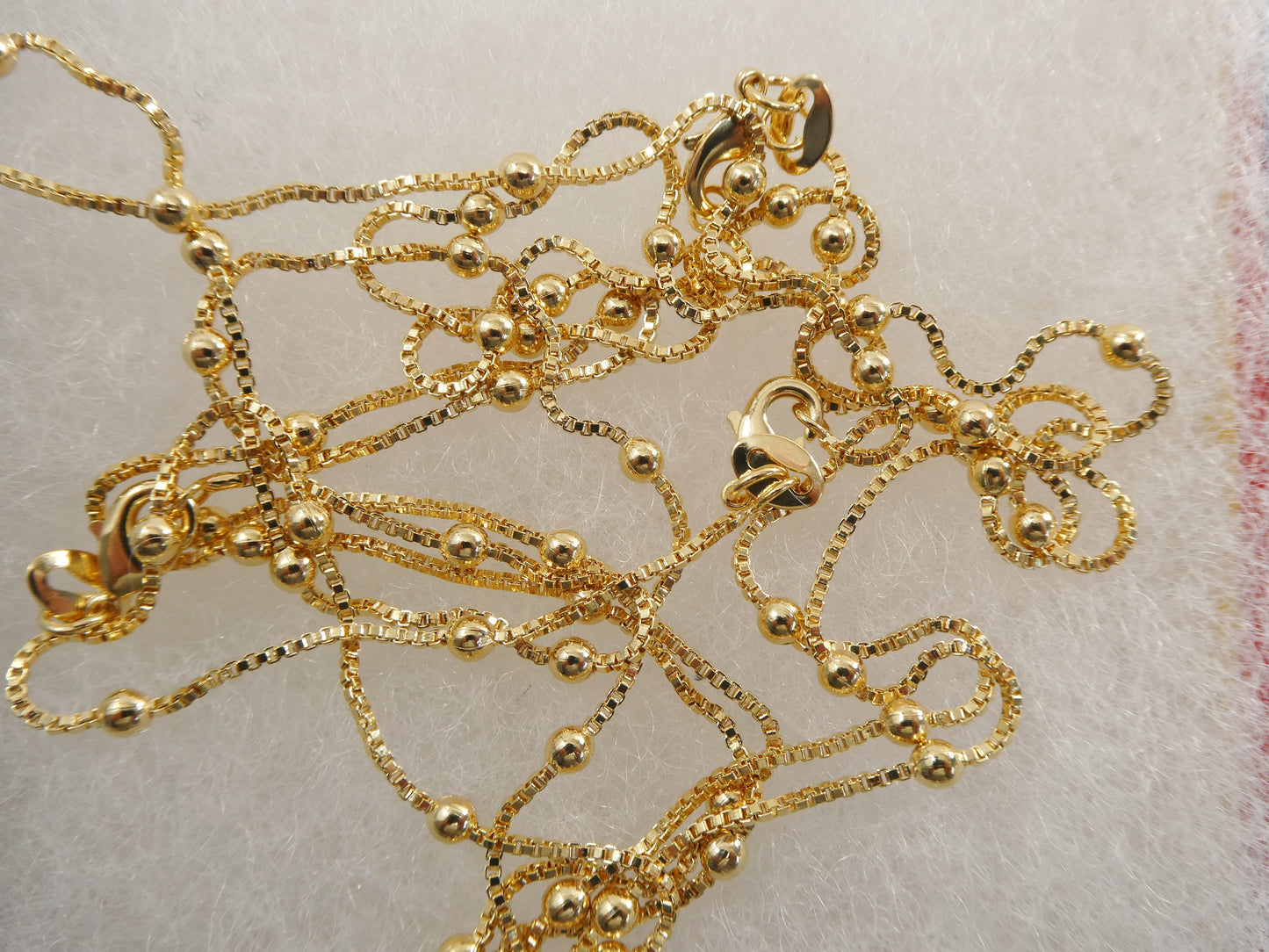 14k gold filled yellow gold box ball chain necklace