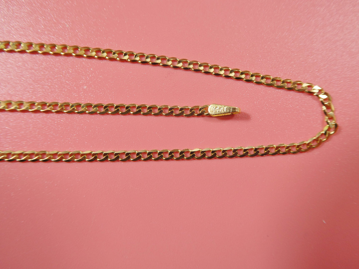 real 14k solid yellow gold 2mm flat curve baby chain