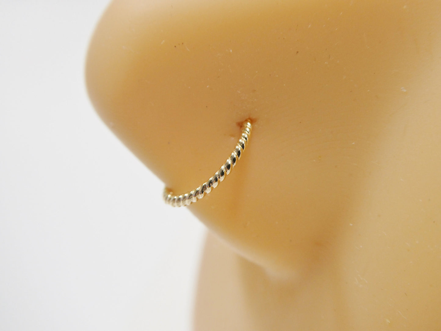 14k real solid yellow gold hoop earring cartilage daith ring piercing