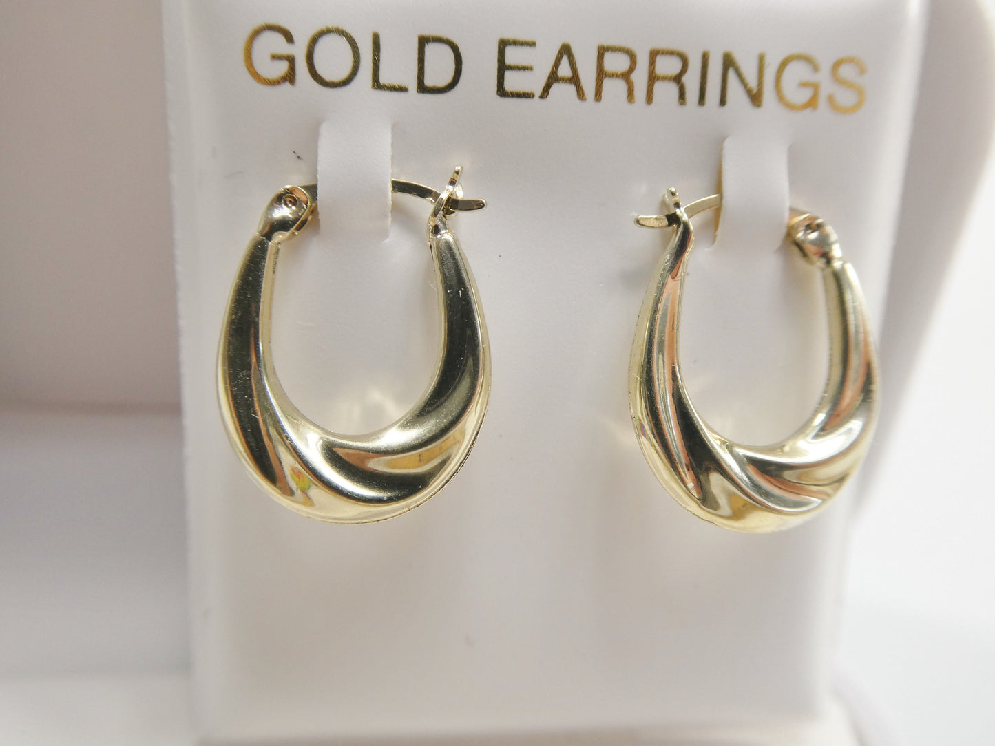 10k real solid yellow gold 12.7MM classic design baby hoop earrings