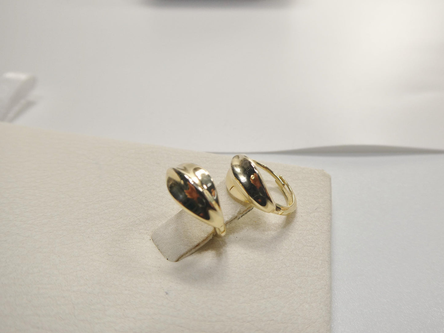 real 10k solid yellow gold designer polish hoop huggie earrings