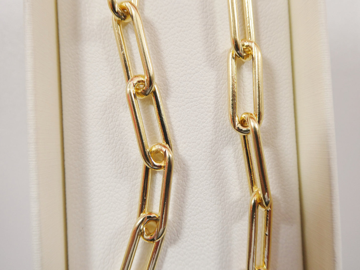 7.5 / 10 inch 14k gold filled paper clip chain ladies bracelet