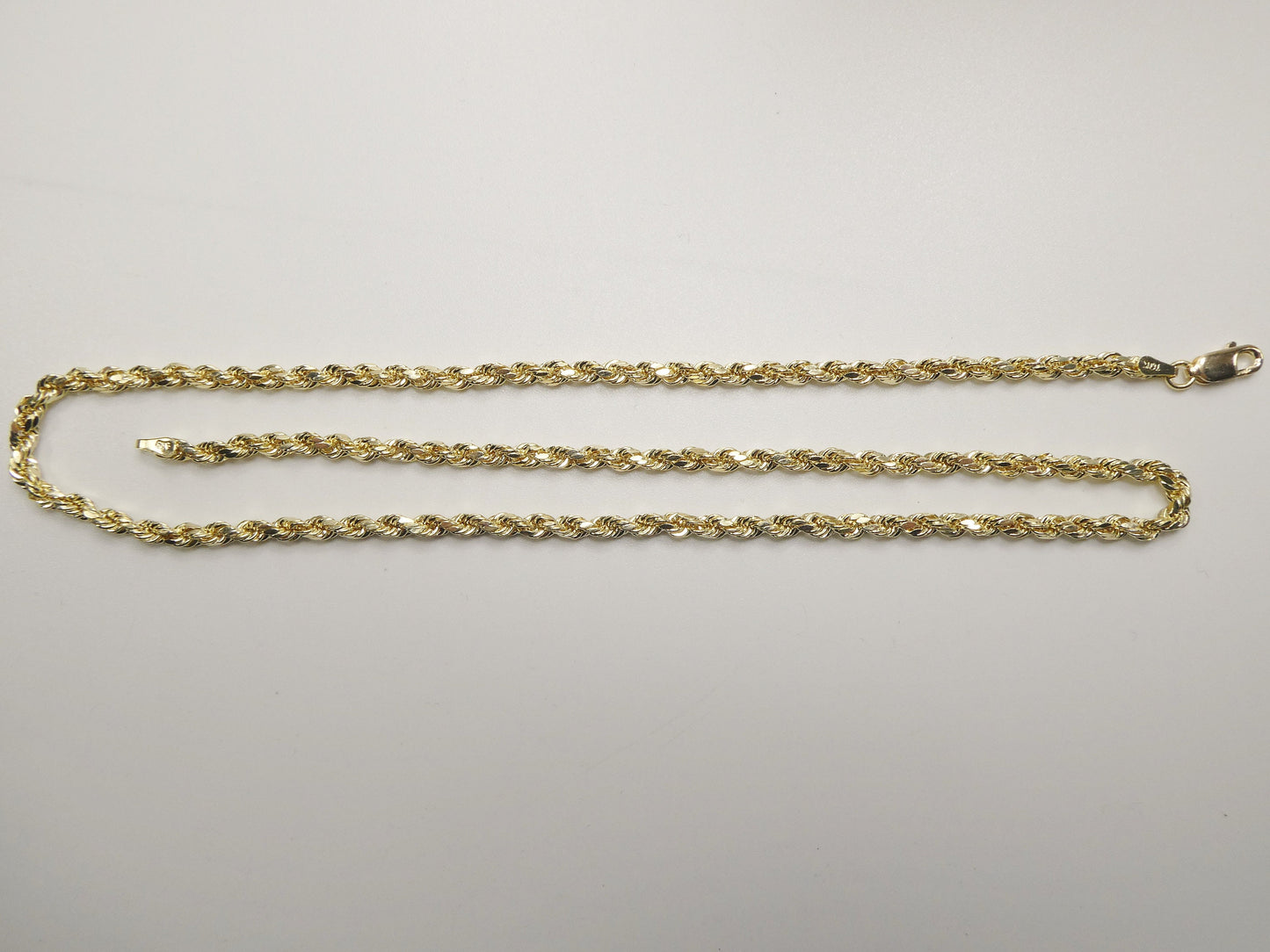 real 10k solid yellow gold rope chain