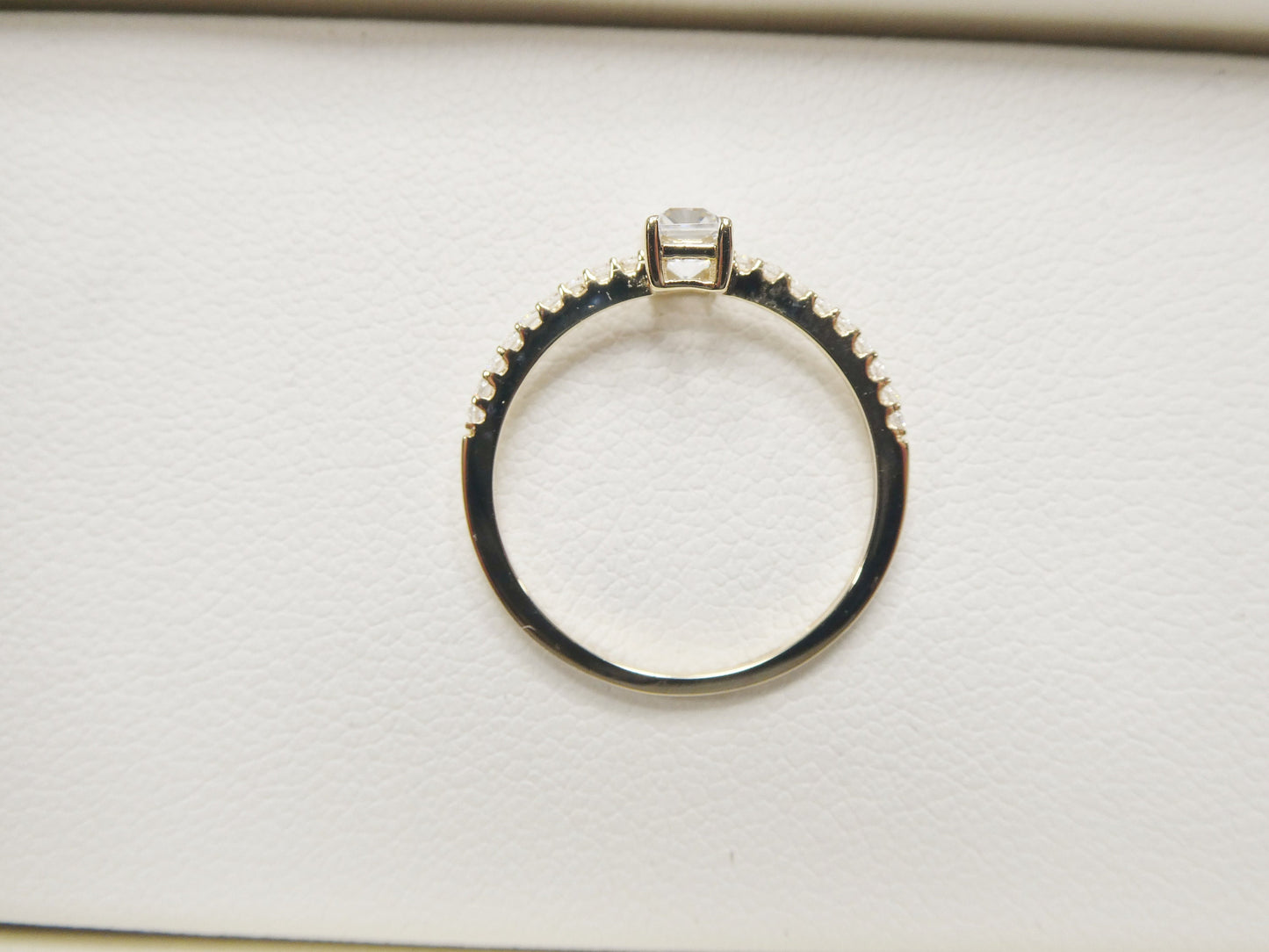 real 10k solid yellow gold women's classic micro pave setting ring