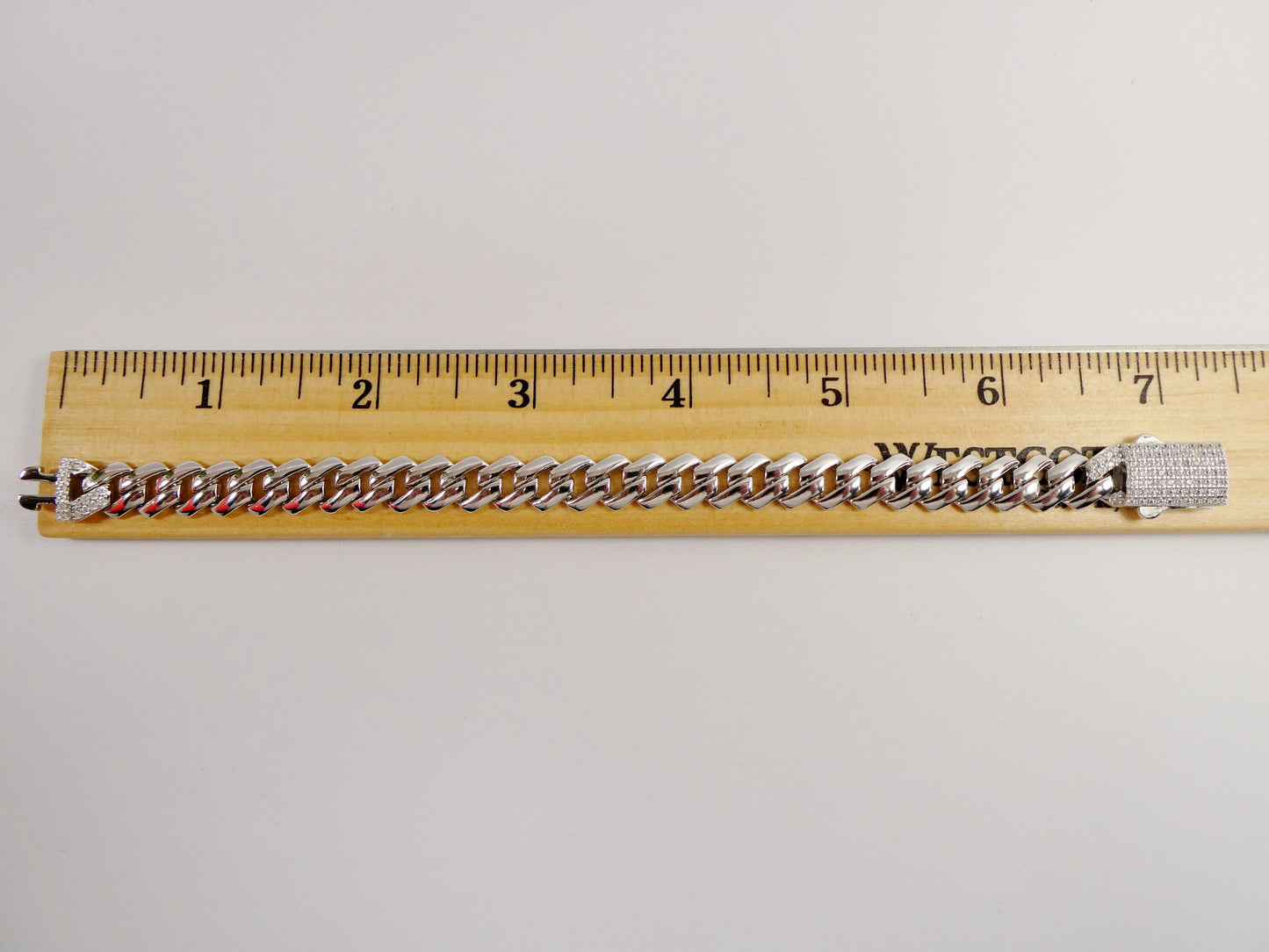 14k white gold color tone Monaco set necklace and bracelet over real 925 sterling silver