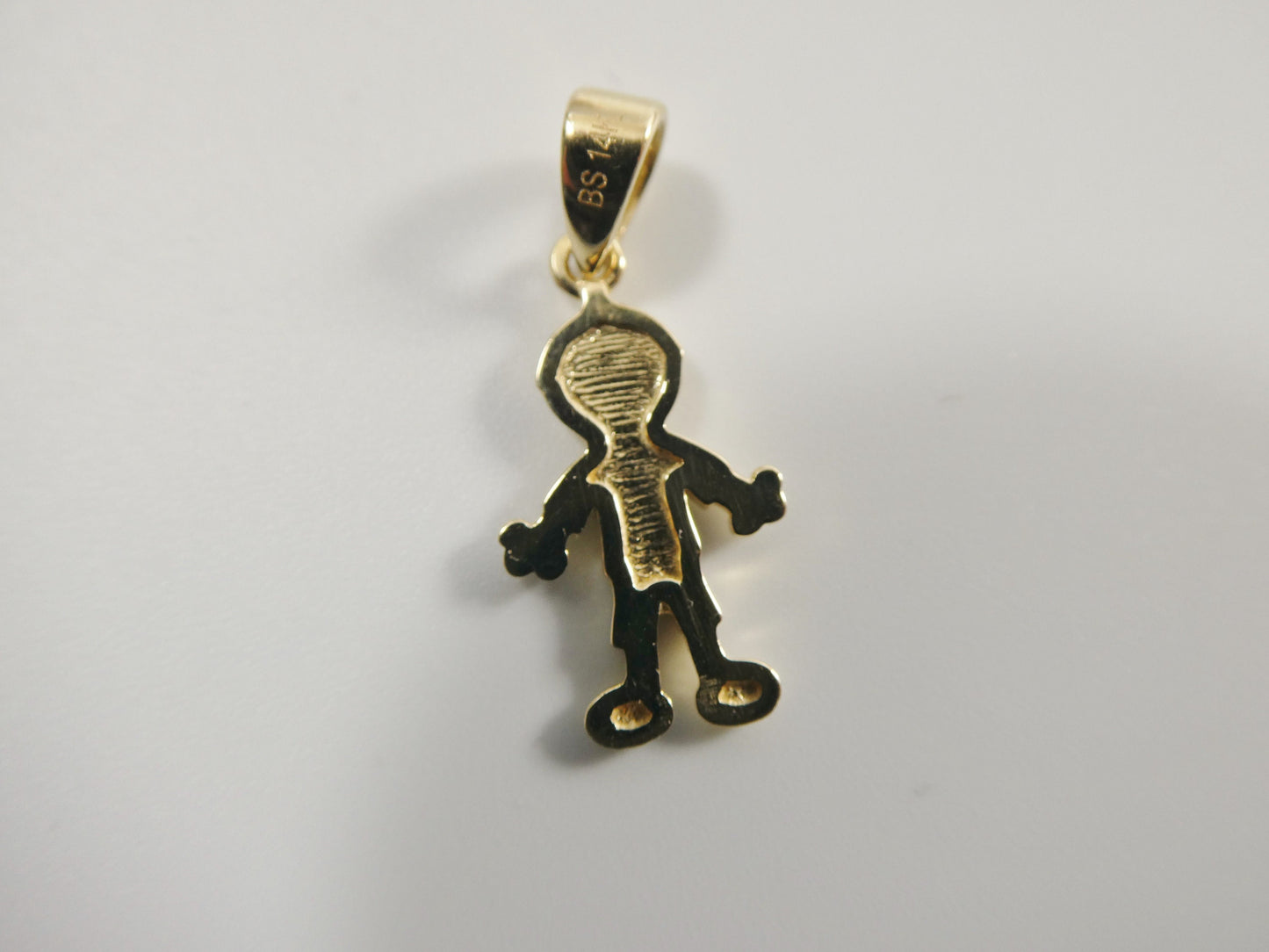 14k real solid yellow gold baby boy charm pendent