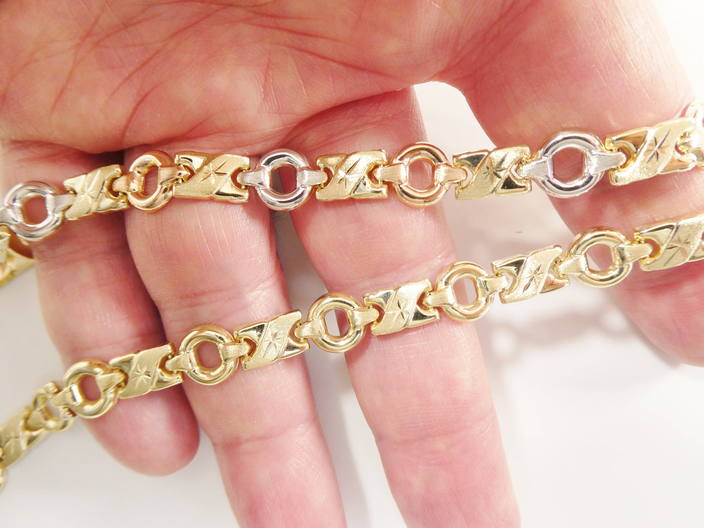 14k real solid yellow gold xo xo 7 inch bracelet