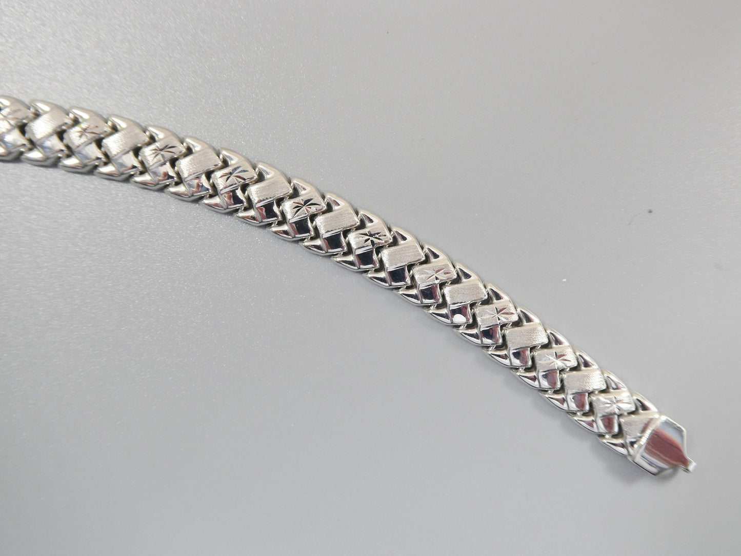 10 inch real 925 sterling silver basket anklet bracelet 14K yellow & white gold finish