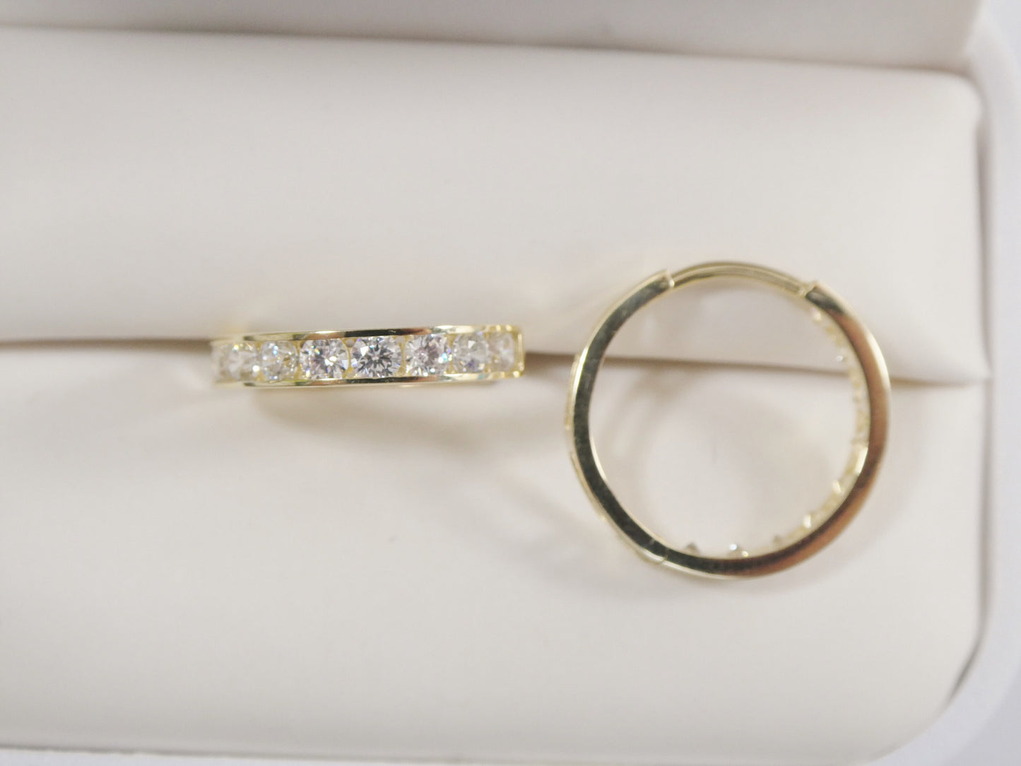 real 10k solid yellow gold large hoop huggie earrings
