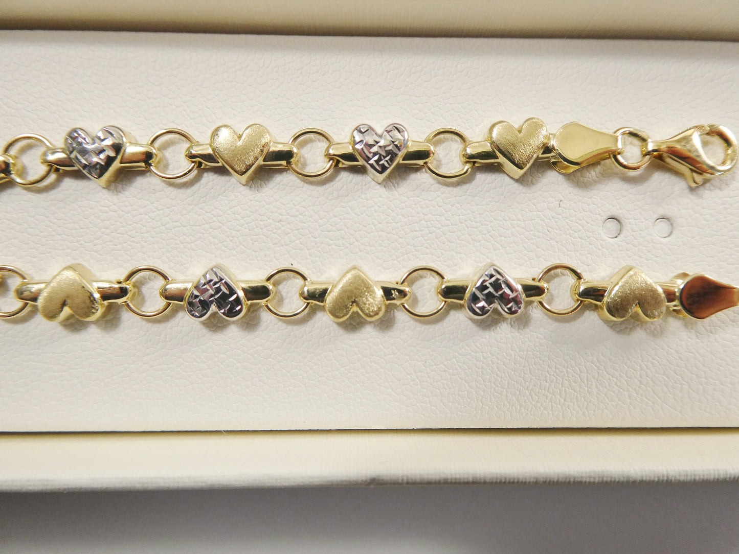 14k real solid yellow gold heart 6 inch baby bracelet
