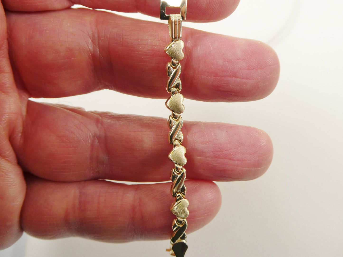 14k real solid yellow gold xox heart 6 inch baby id bracelet
