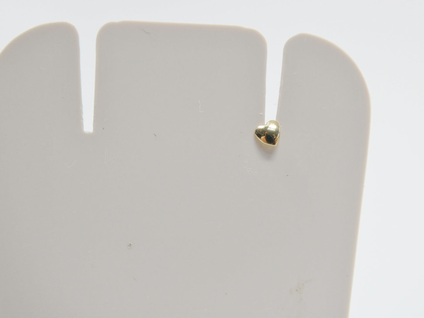 14k real solid yellow gold twist plain heart stud nose ring