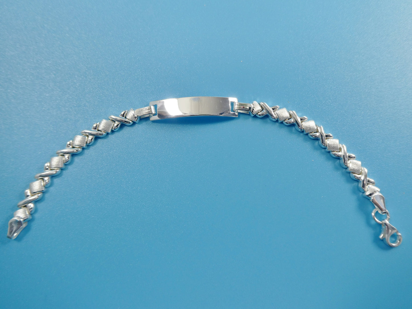 real 925 sterling silver 6 inch xoxo baby ID bracelet