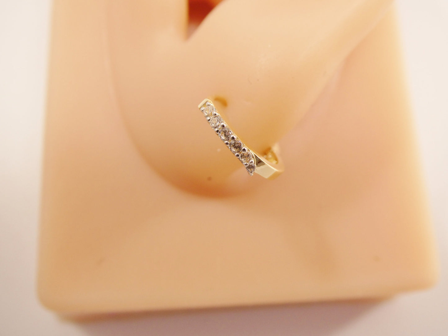 real 10k solid yellow gold small 11.9mm hoop fancy huggie earrings