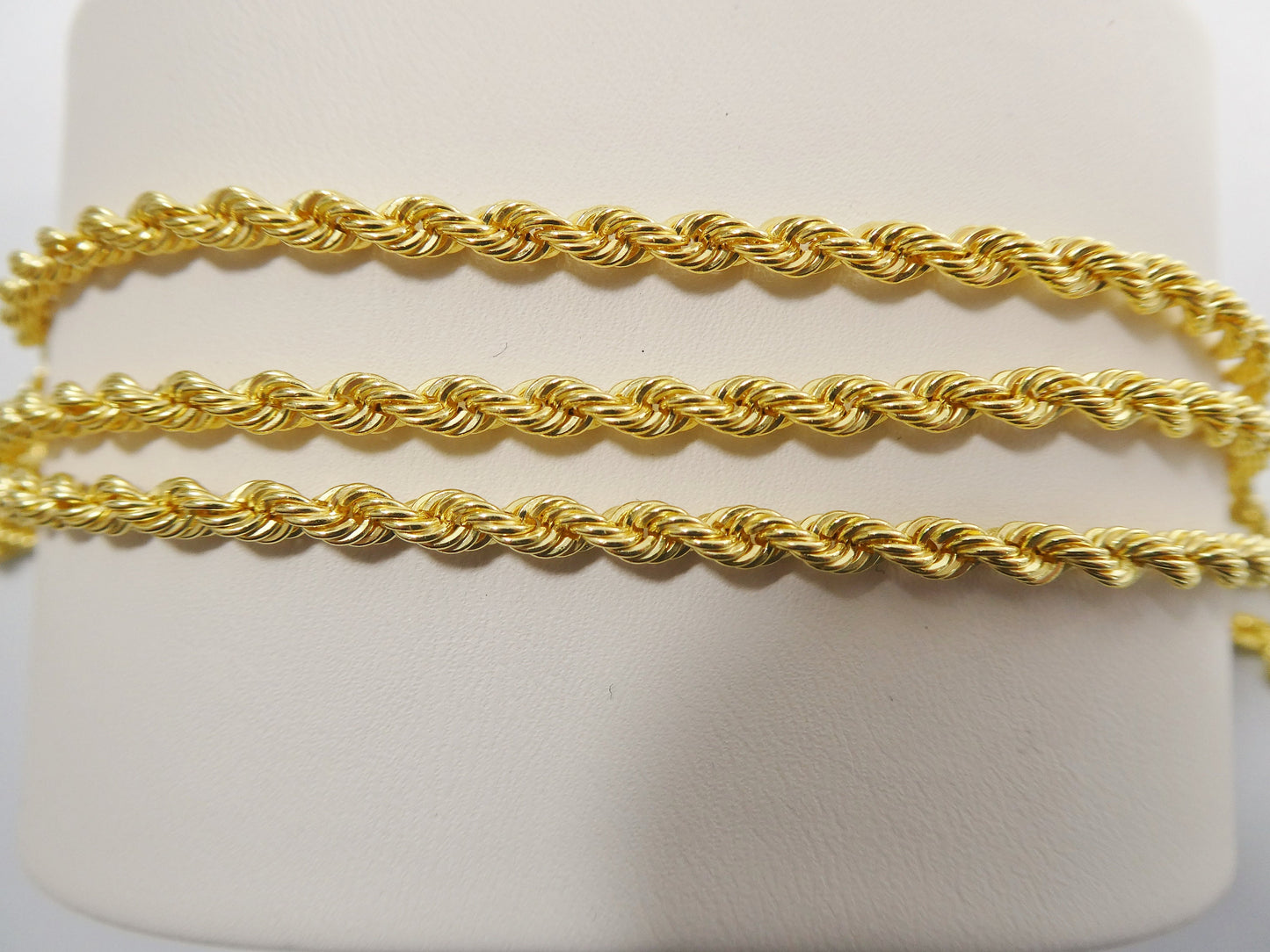real 925 sterling silver rope chain 14k yellow gold finish
