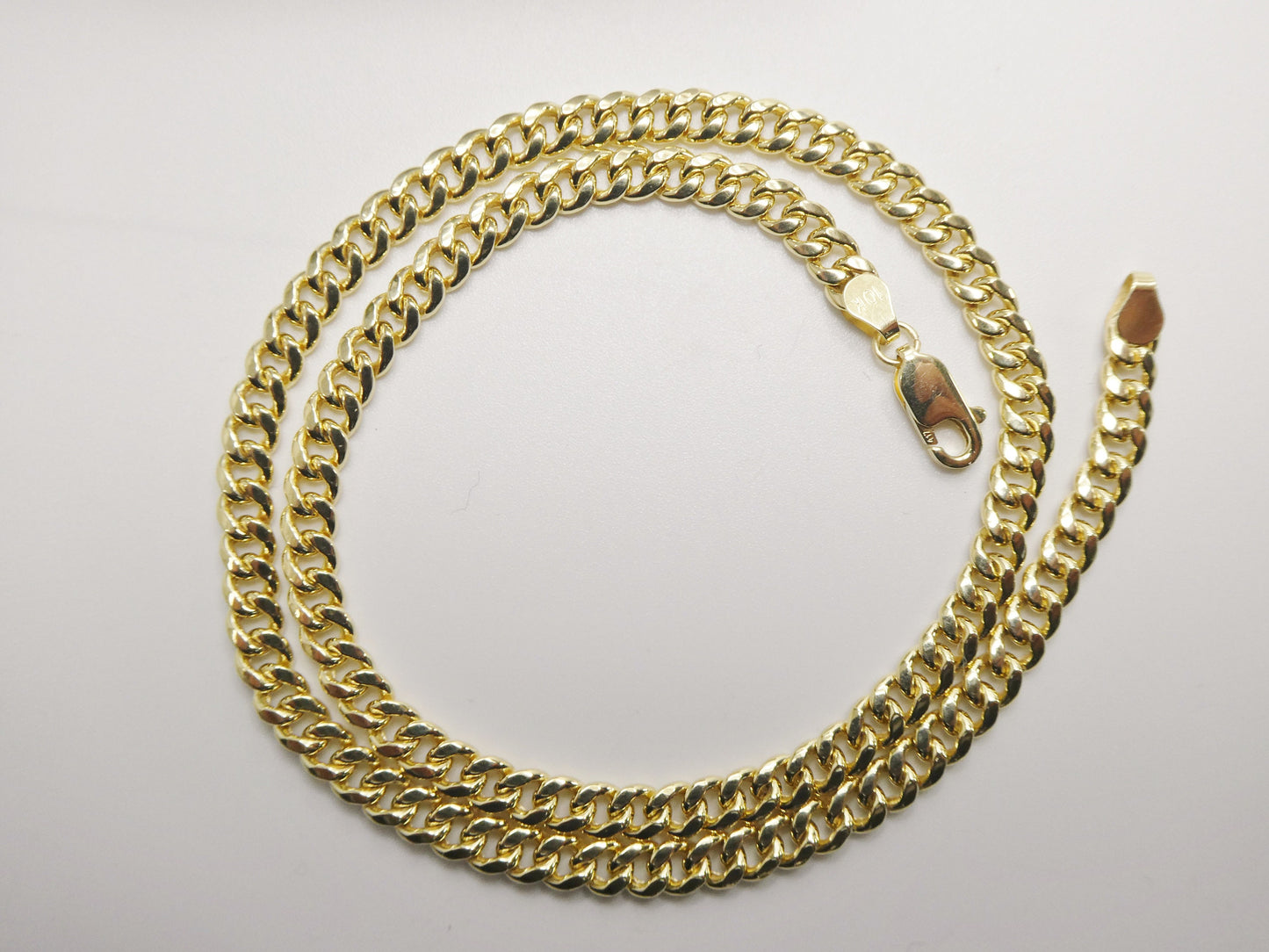 real 10k solid yellow gold 5mm curb link chain necklace