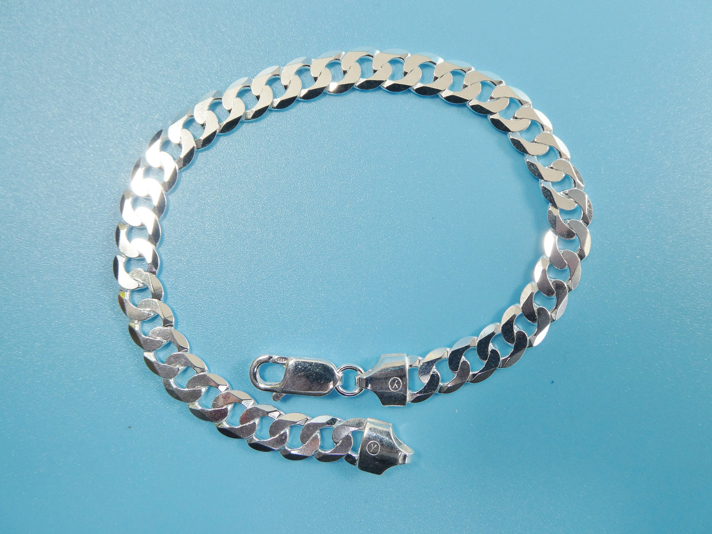 real 925 sterling silver 6.5MM Italian solid chain lobster lock clasp