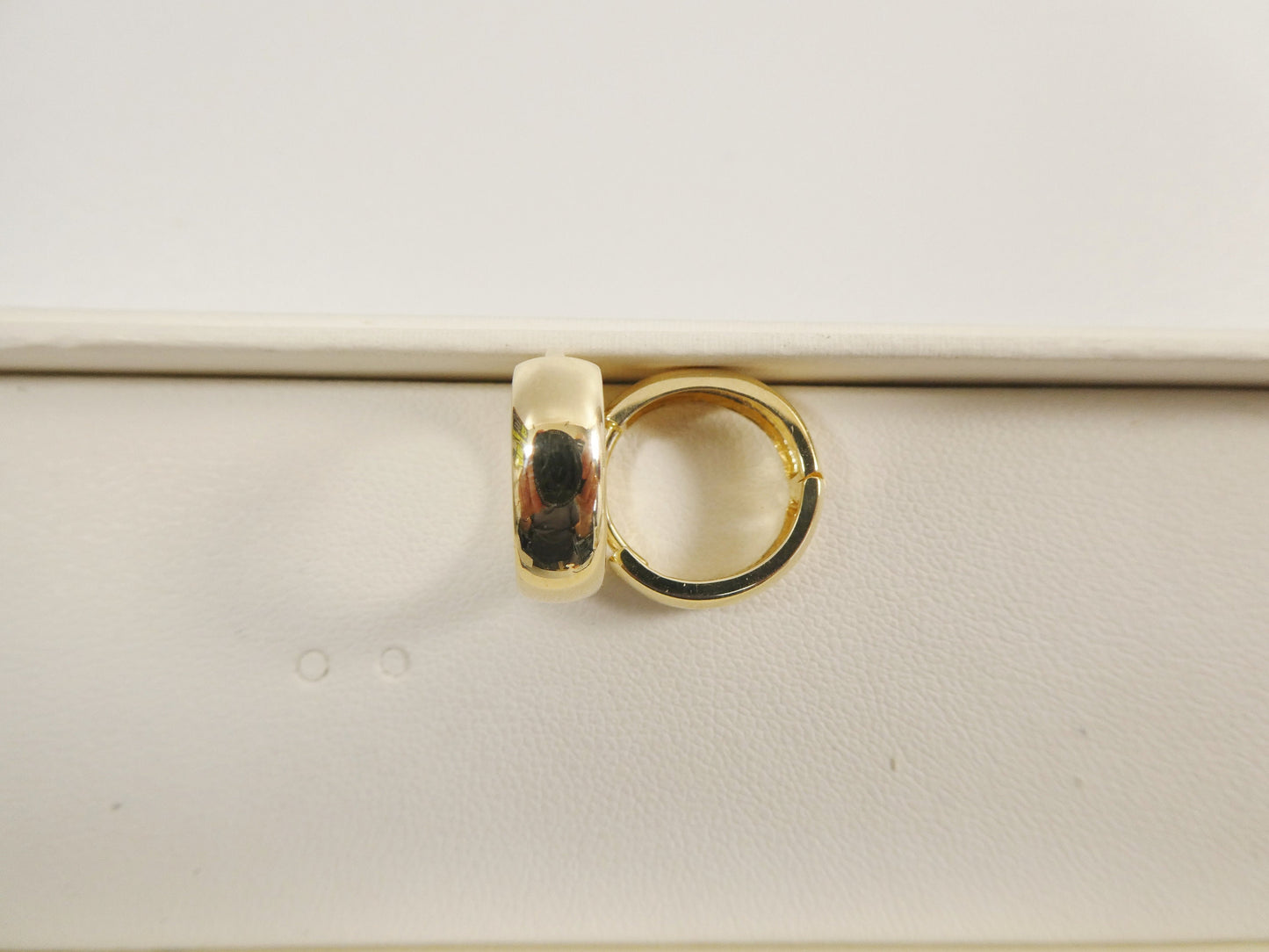 real 10k solid yellow gold 16mm high polish large plain hoop earring
