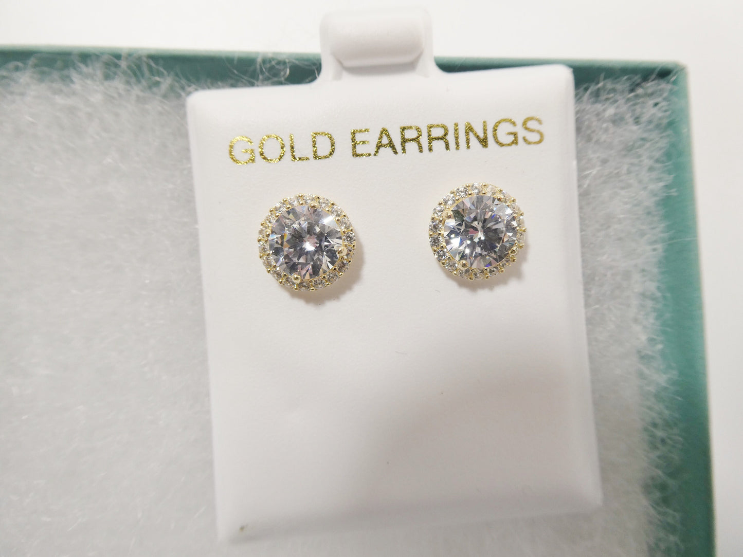 real 10k solid yellow gold screw post circle stud earrings