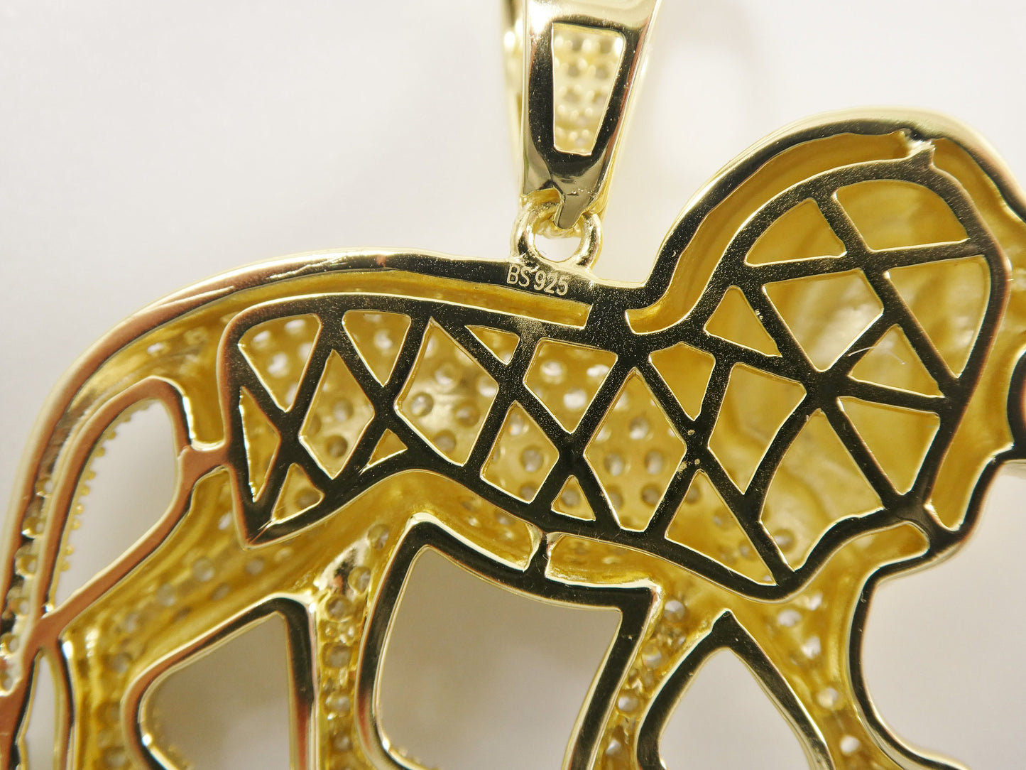 real 925 sterling silver full stone setting large lion pendent