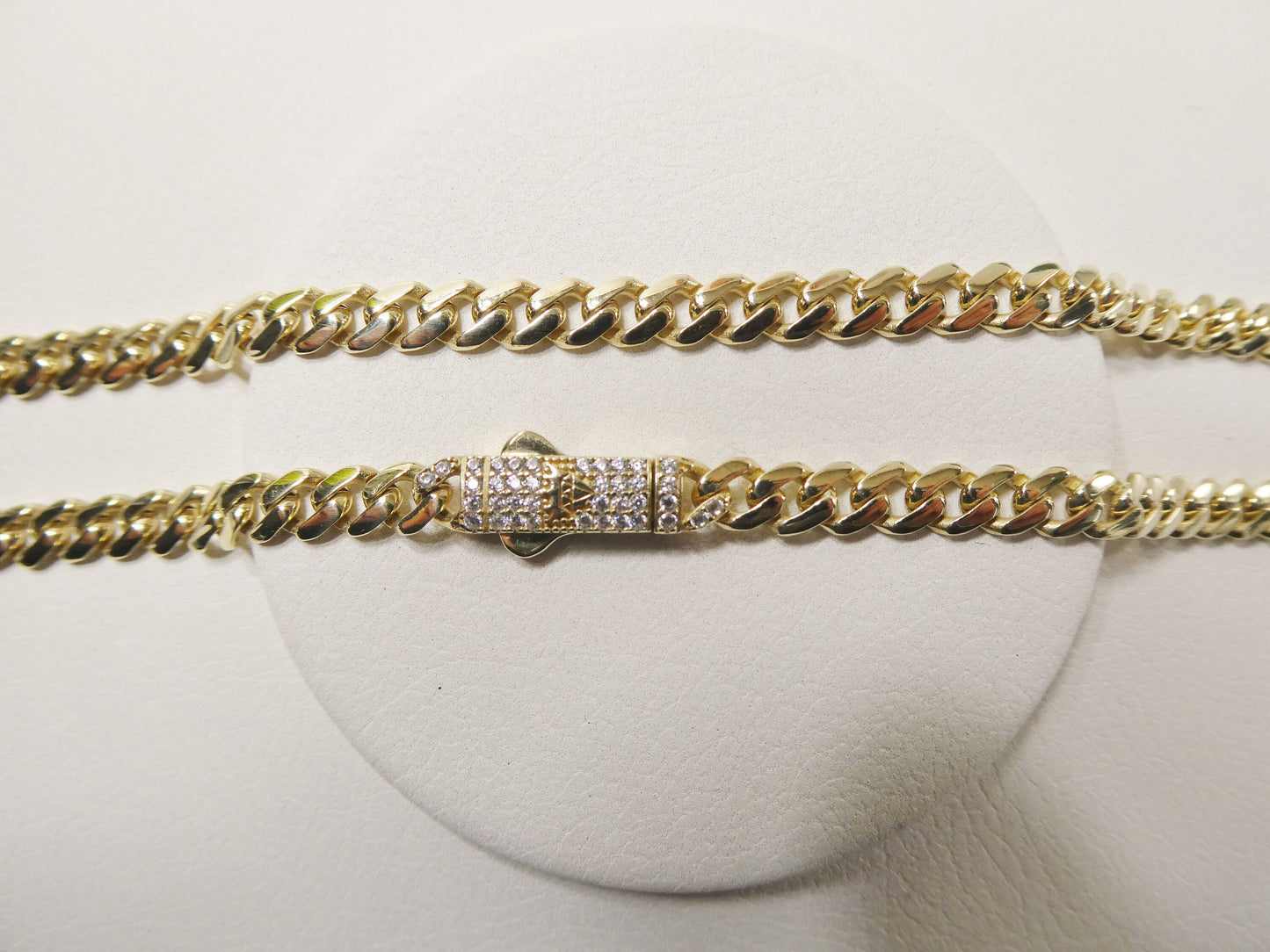 real 10k solid yellow gold 5mm Monaco necklace