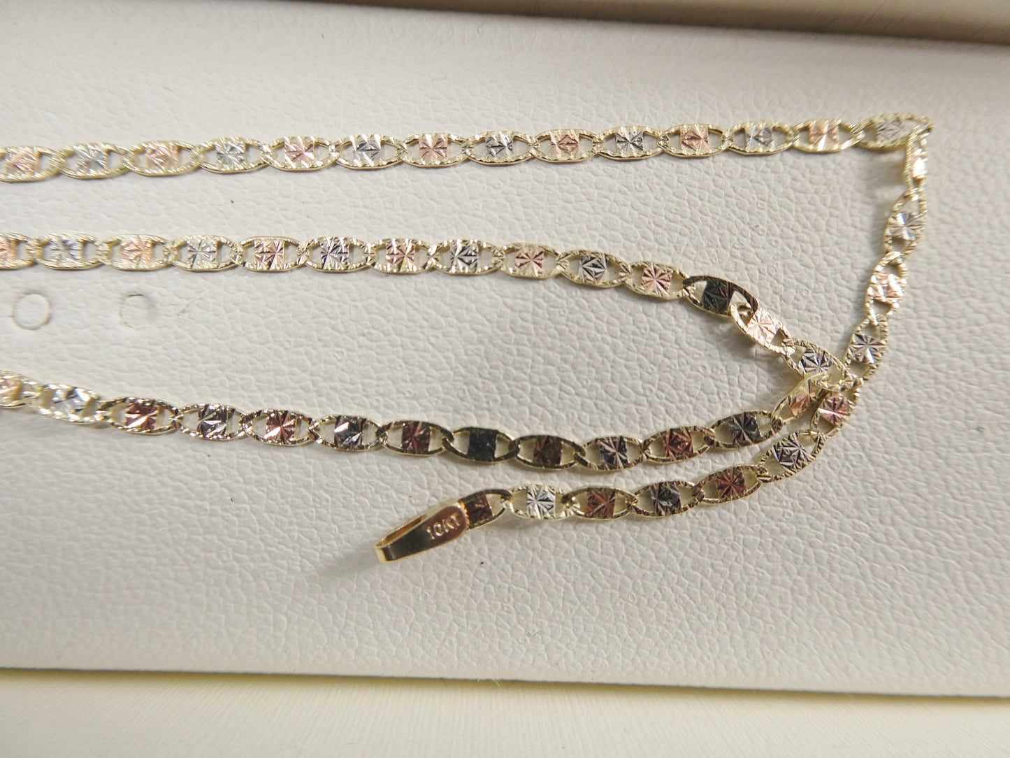 real 10k solid ladies tri color Valentino chain