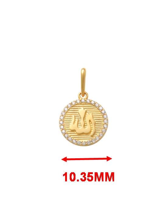 14k real solid yellow gold muslim pendent and rope necklace