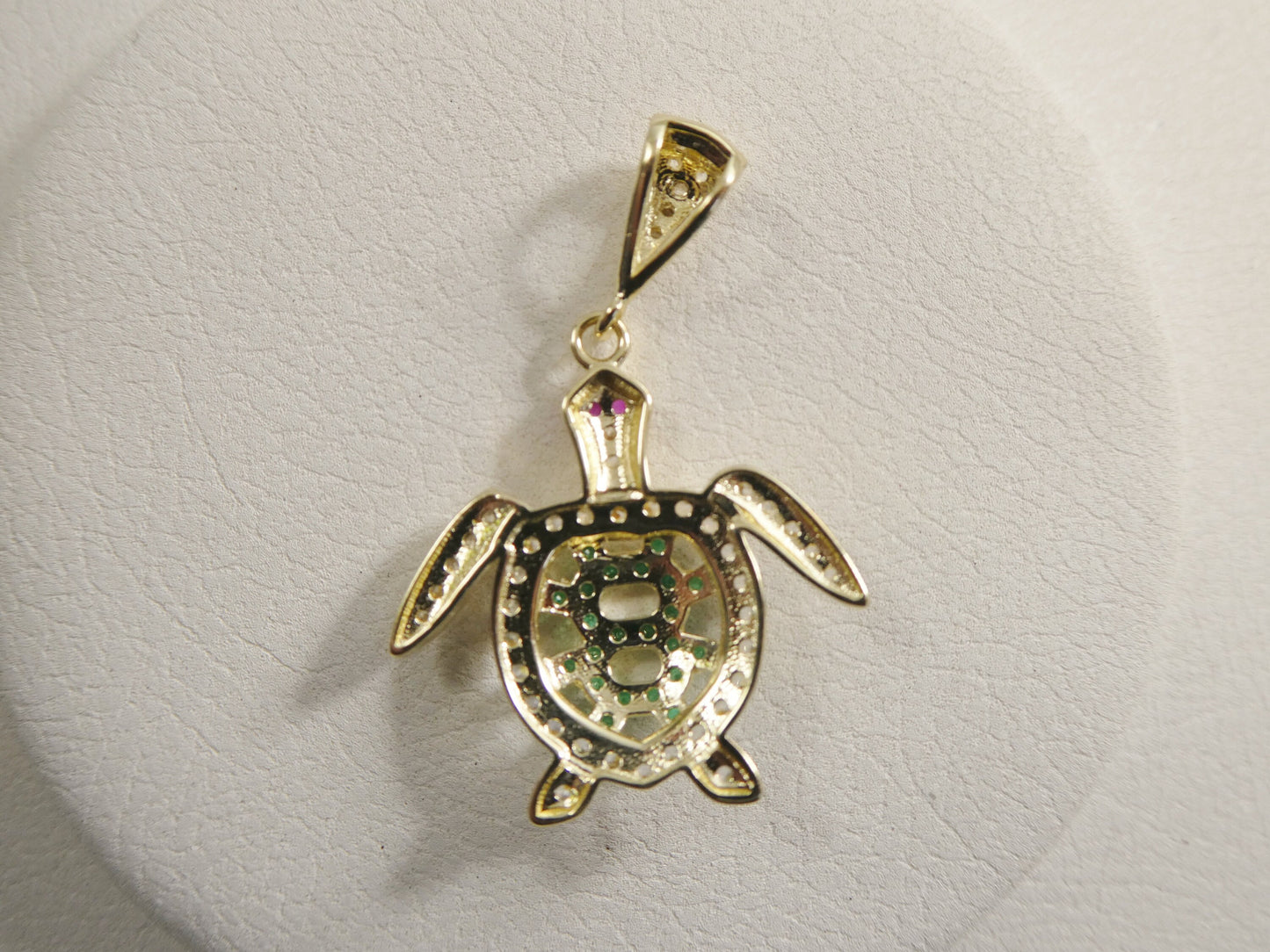 14k real solid yellow gold turtle charm pendent