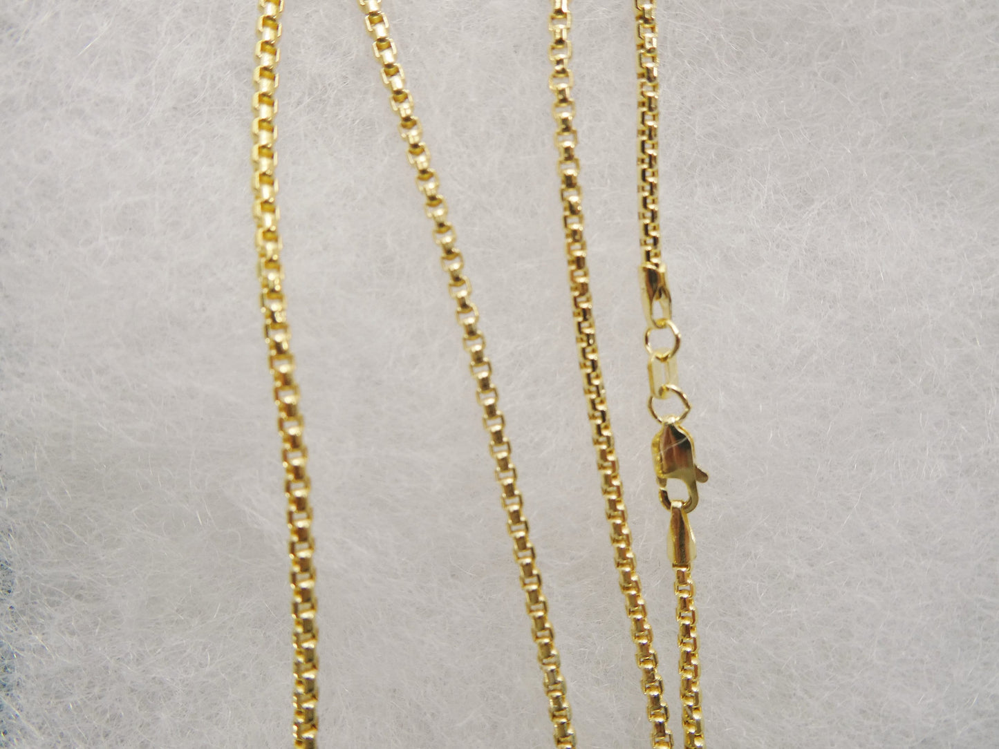 10k real solid yellow gold tiny small 2MM round box chain necklace