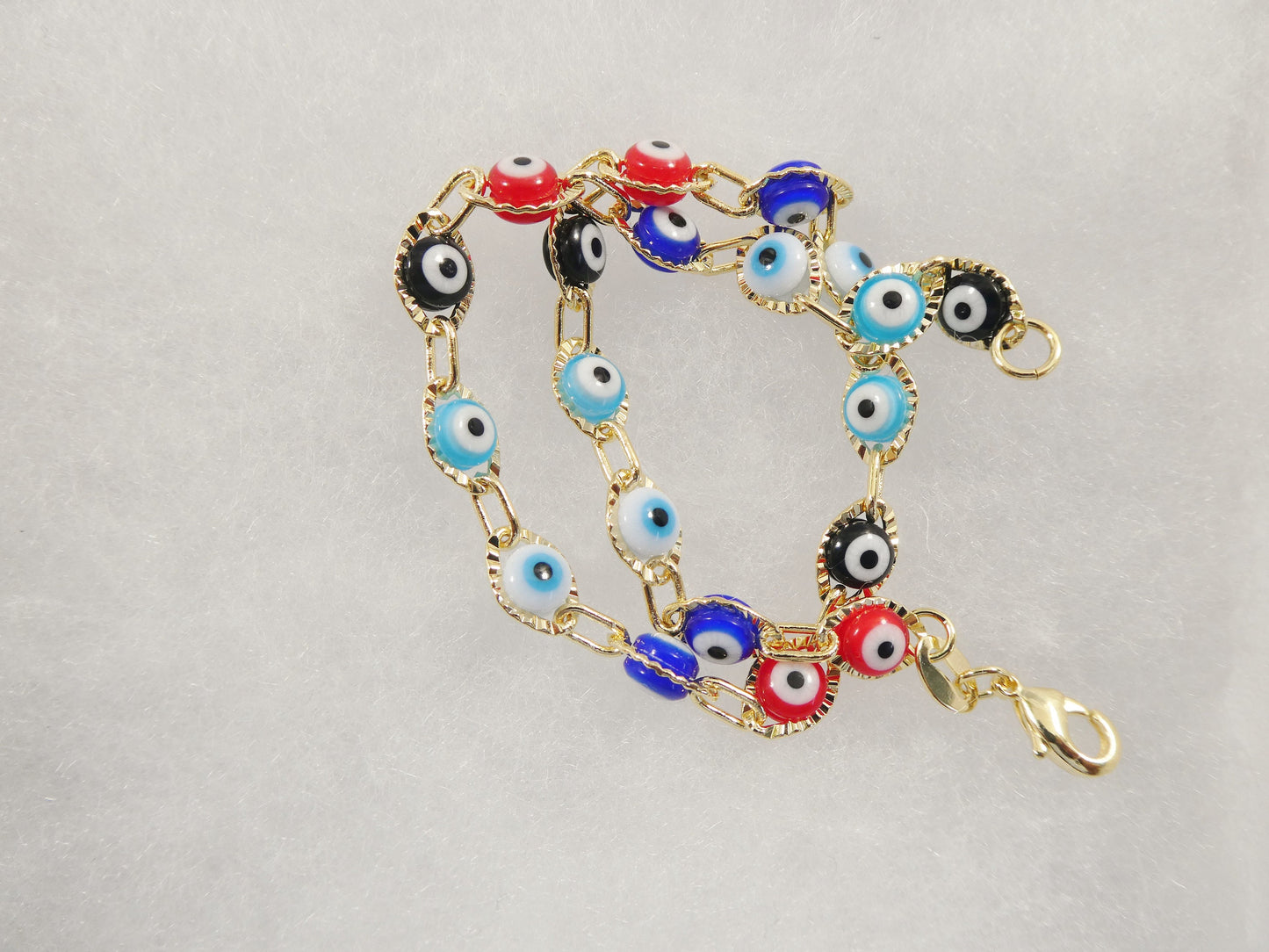 10 inch evil eye 18k gold filled ladies anklet bracelet