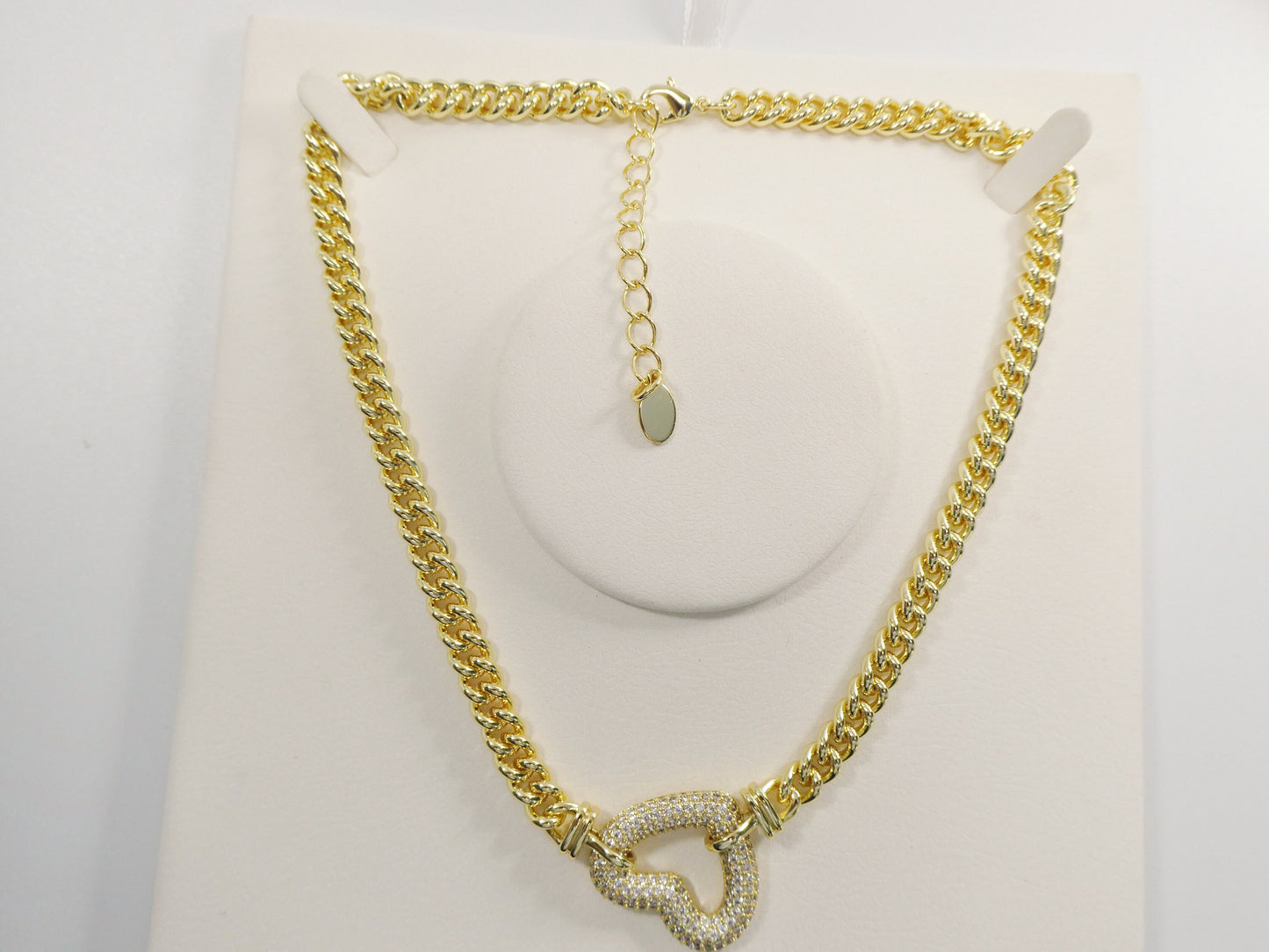14k gold filled yellow gold open heart necklace / bracelet