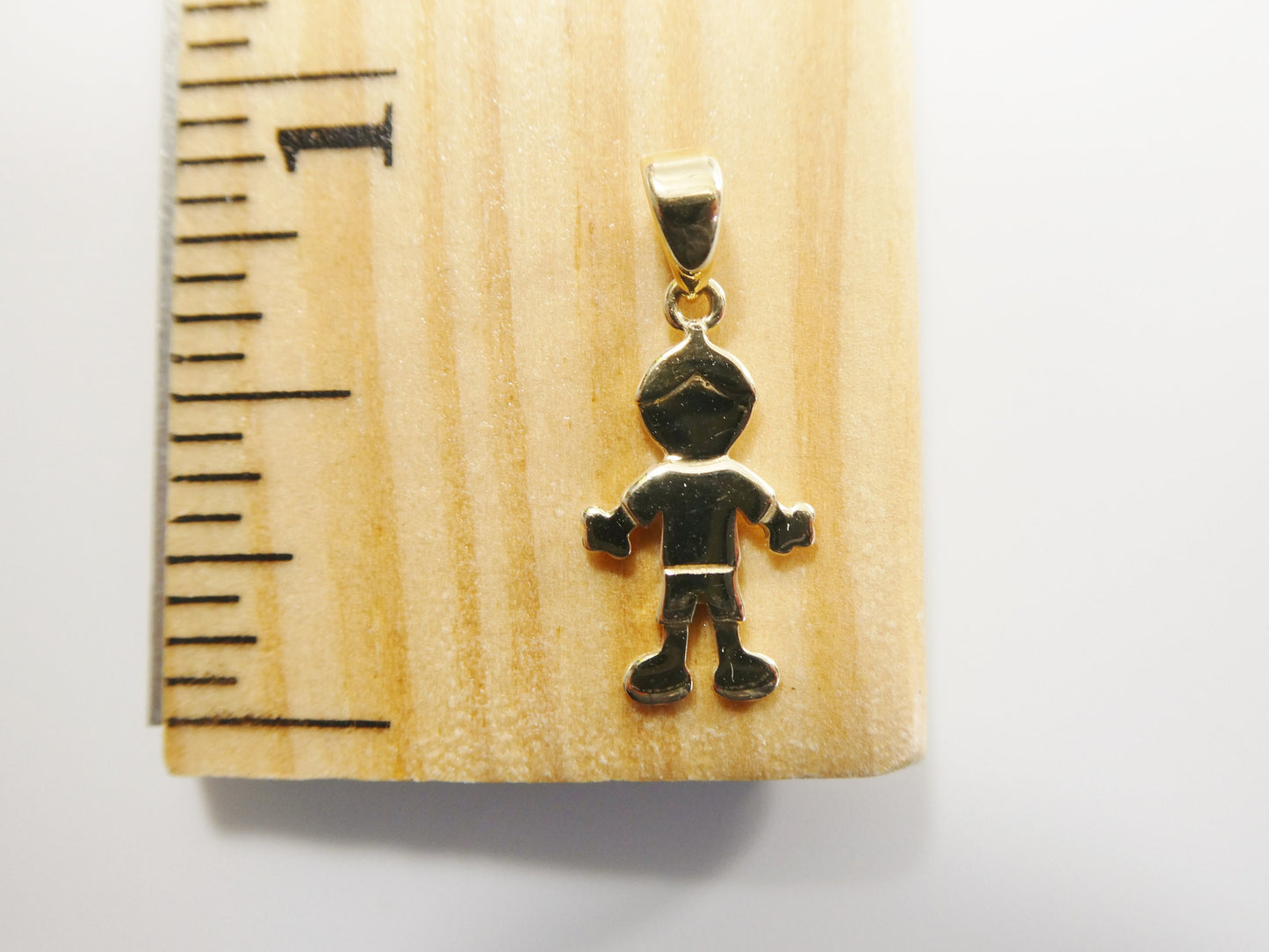 14k real solid yellow gold baby boy charm pendent