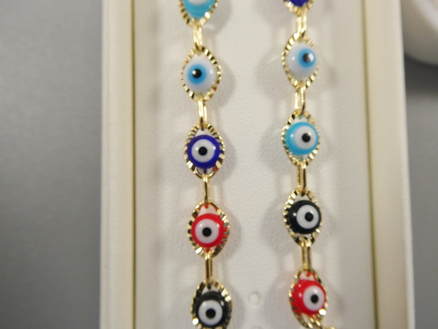 10 inch evil eye 18k gold filled ladies anklet bracelet