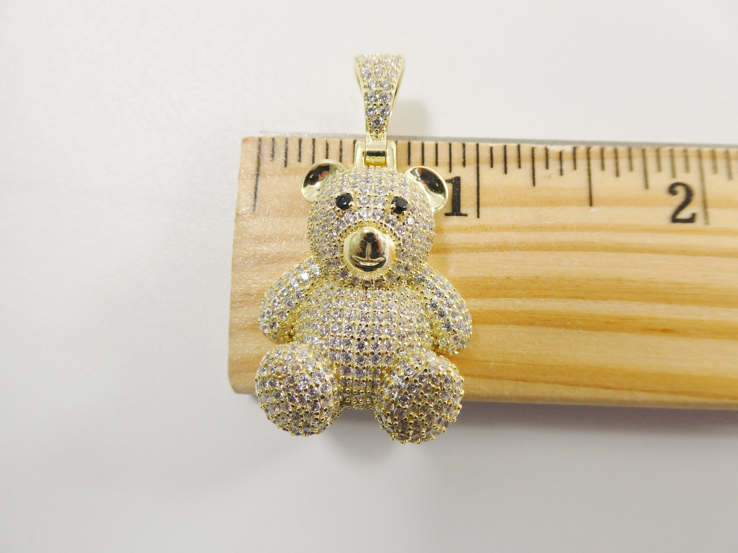 real 925 sterling silver medium size teddy rear charm pendent