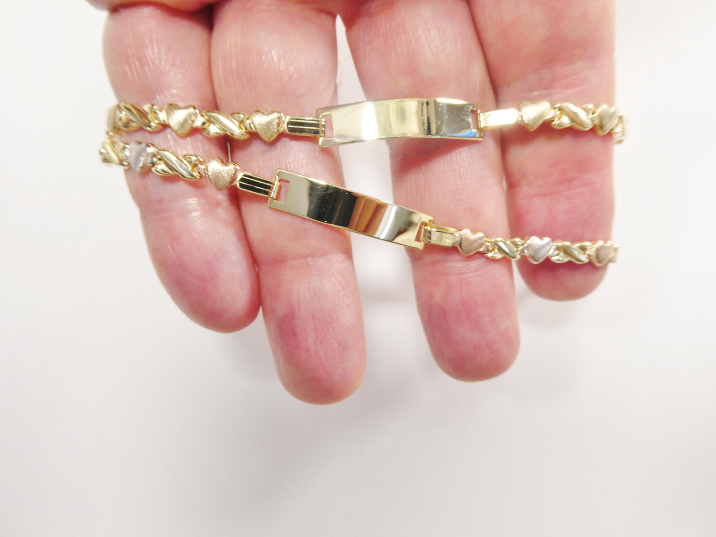 10k real solid yellow gold 6 inch baby id bracelet
