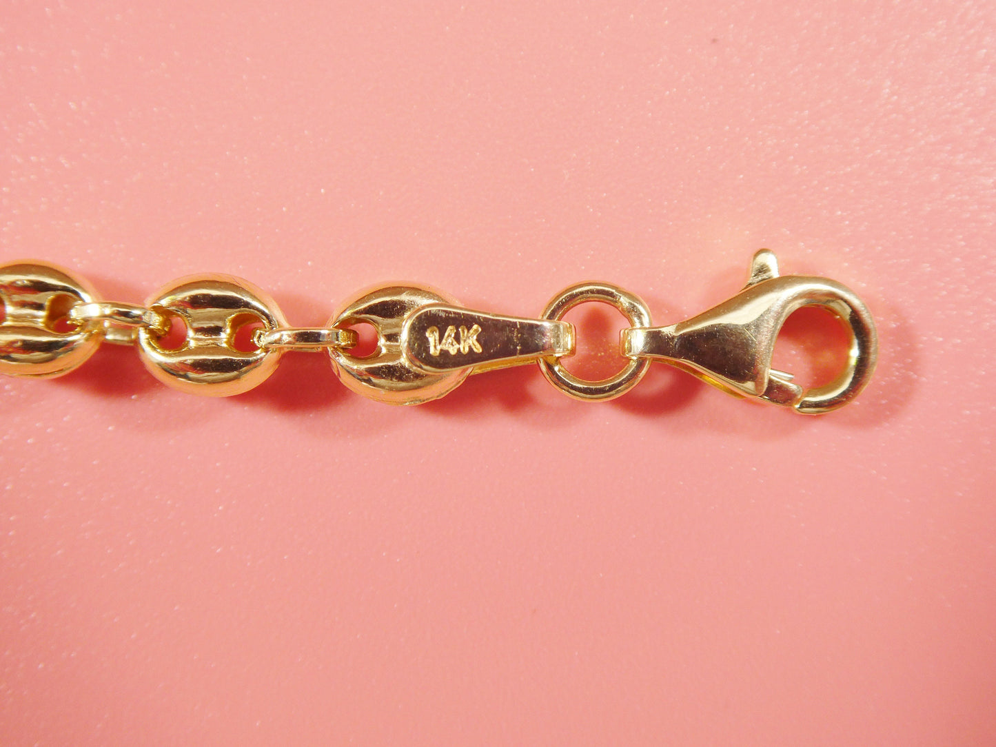 14k real solid yellow gold buff mariner enamel butterfly 6 inch heart baby ID bracelet