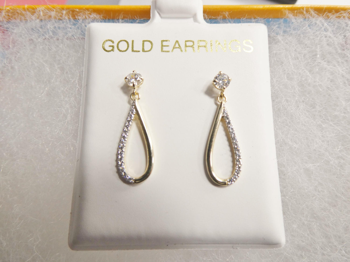 real 10k solid yellow gold oval drop push post earrings