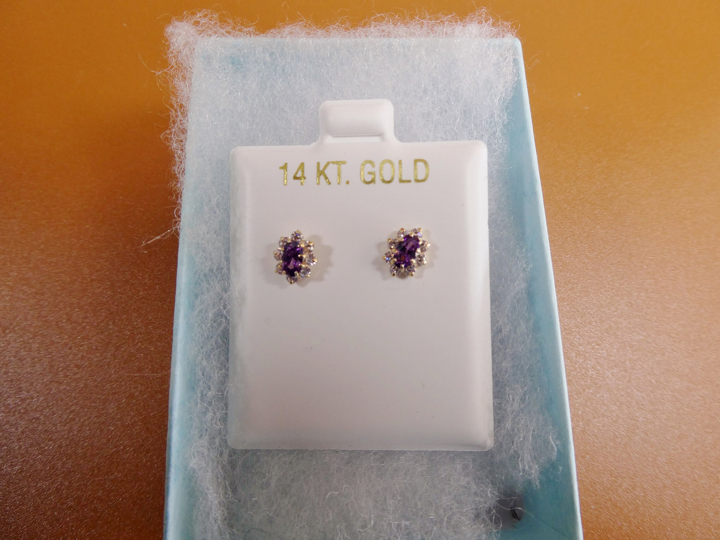 14k real solid yellow gold screw back children earrings birth stone oval shape