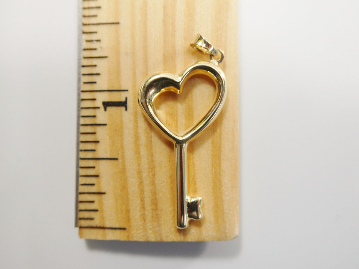real 14k solid yellow gold high polish key charm
