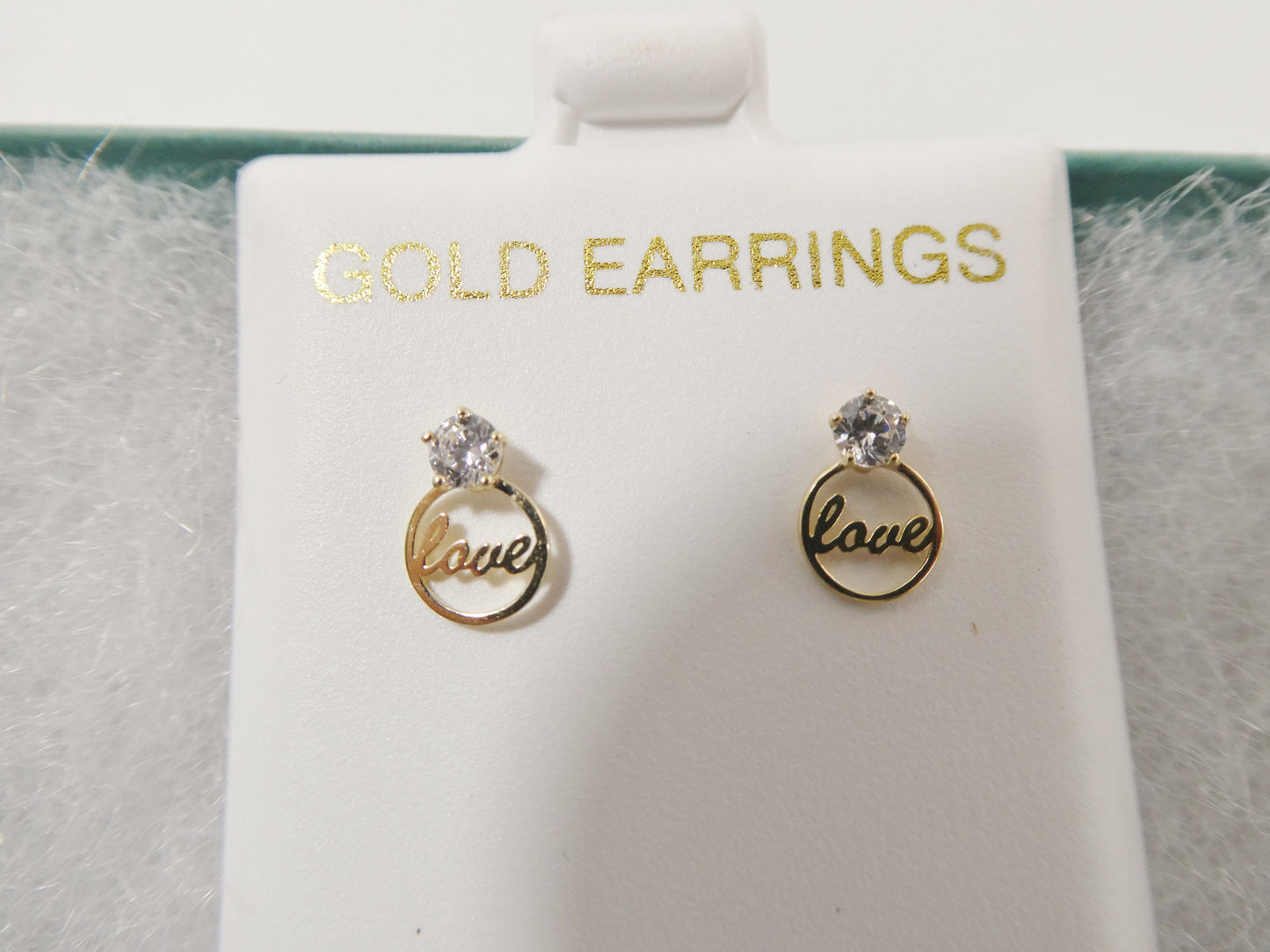real 10k solid yellow gold script love letter stud earrings dainty