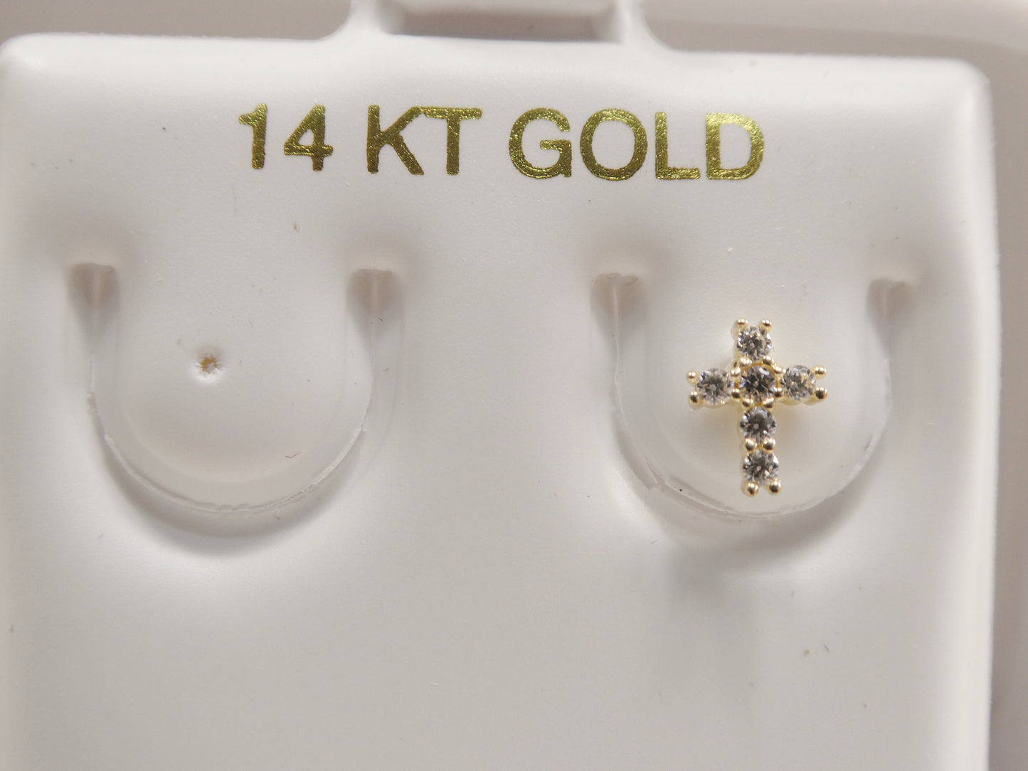 14k real solid yellow gold cross nose ring