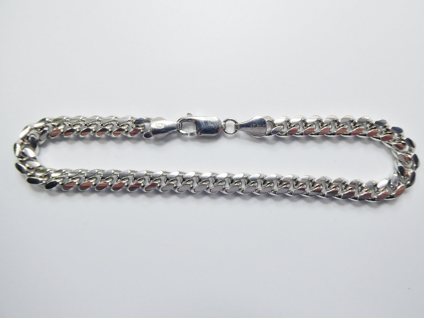 real 925 sterling silver 6mm solid link bracelet