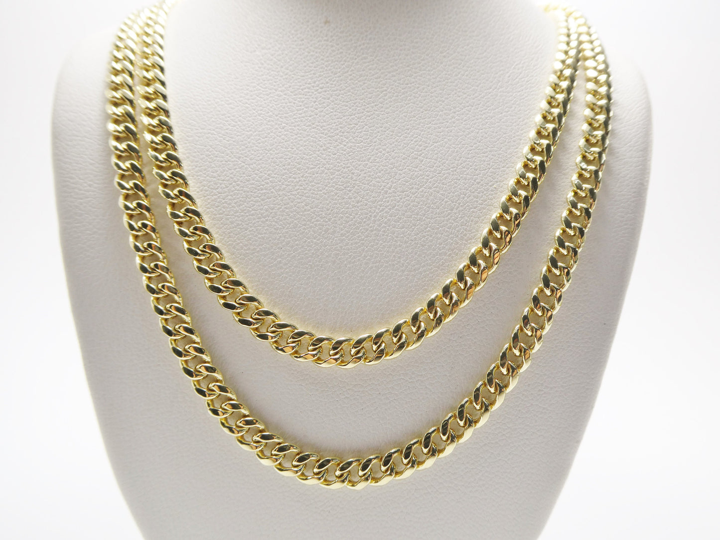 real 10k solid yellow gold 5mm curb link chain necklace