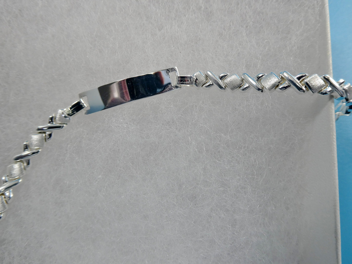 real 925 sterling silver 6 inch xoxo baby ID bracelet