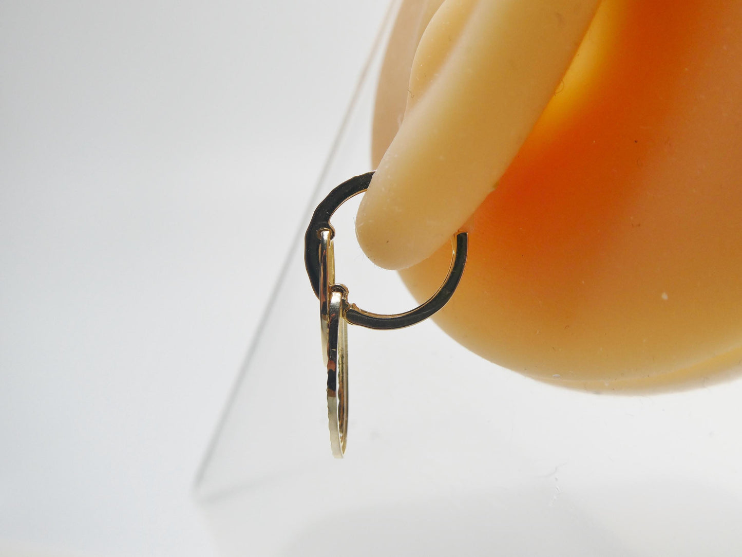 real 10k solid yellow gold designer hoop huggie earrings